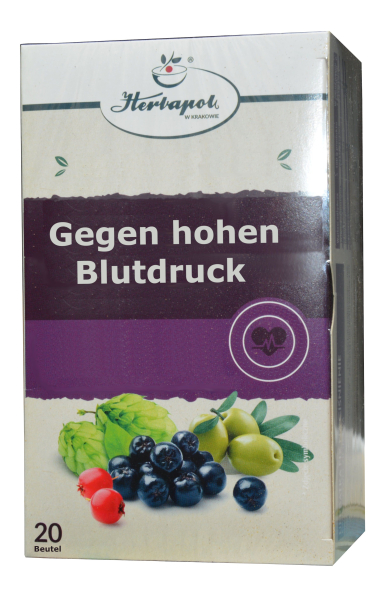 Tee gegen hohen Blutdruck mit Olivenblätter Extrakt, Aronia, Weißdorn, Löwenzahn, Knoblauch, wirkt abwässernd und entsäuernd